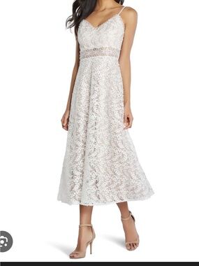 Aidan Mattox White Lace Dress